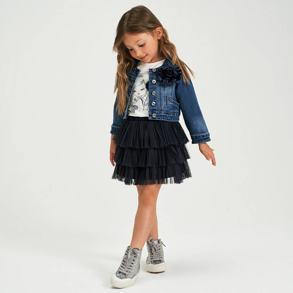 iDO Малыши-Кремовая футболка из хлопка для девочек | Childrensalon Outlet