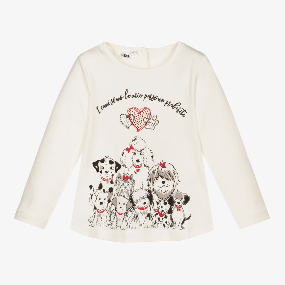 iDO Baby-Girls Ivory Cotton Top | Childrensalon Outlet