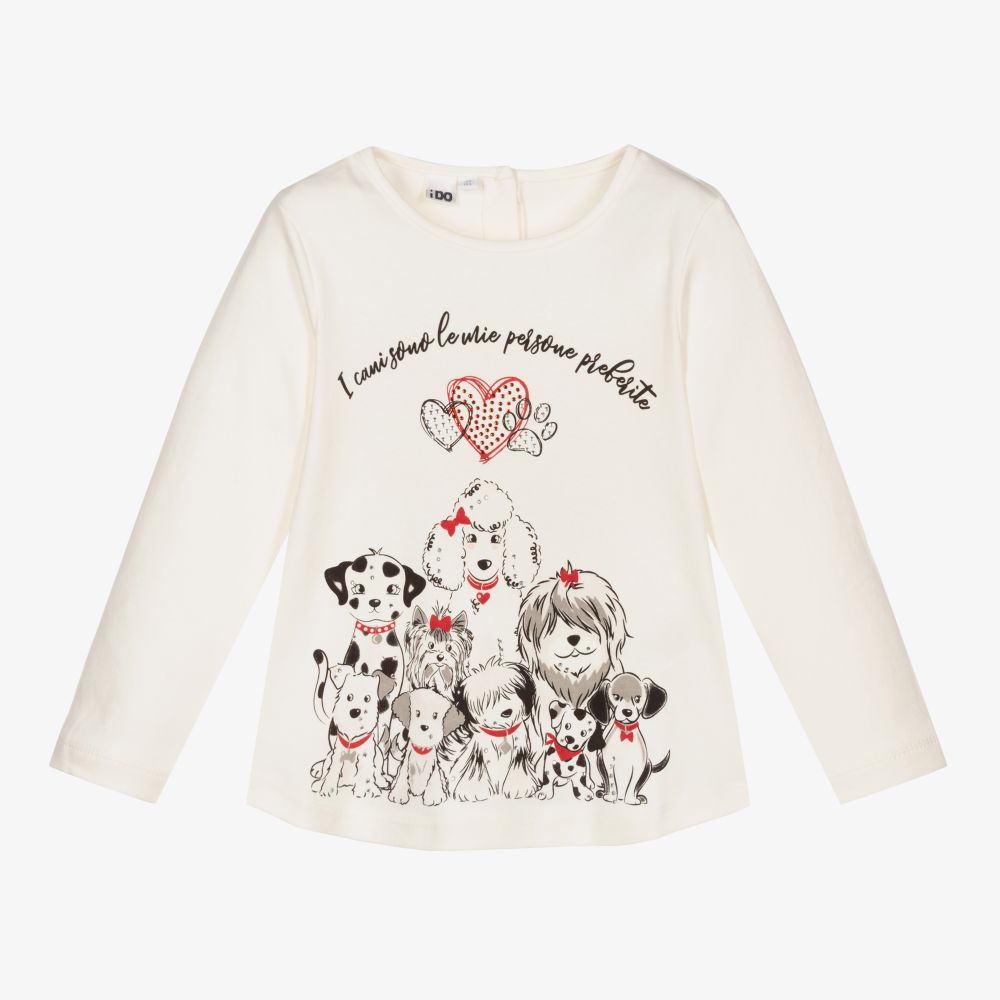 iDO Baby - Girls Ivory Cotton Top | Childrensalon