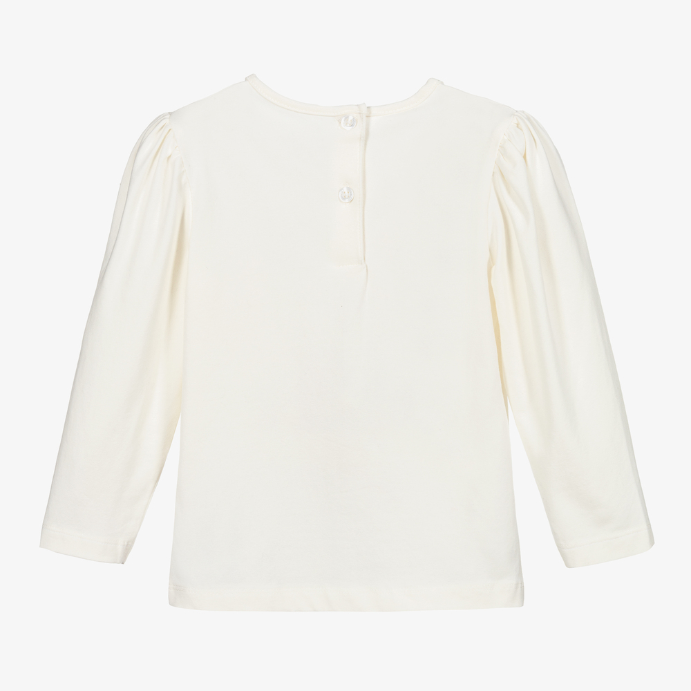 iDO Малыши-Girls Ivory Cotton Top | Childrensalon Outlet