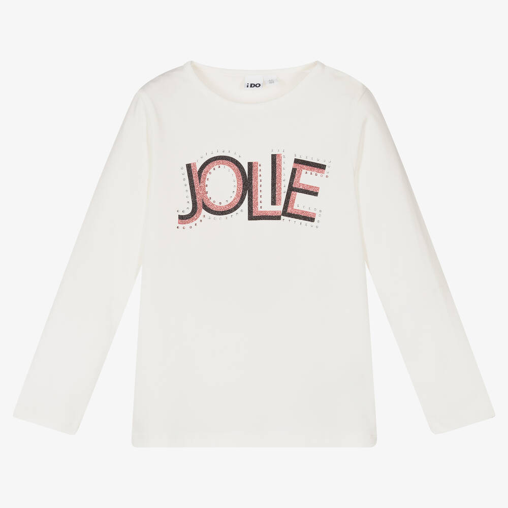 iDO Baby - Girls Ivory Cotton Top | Childrensalon