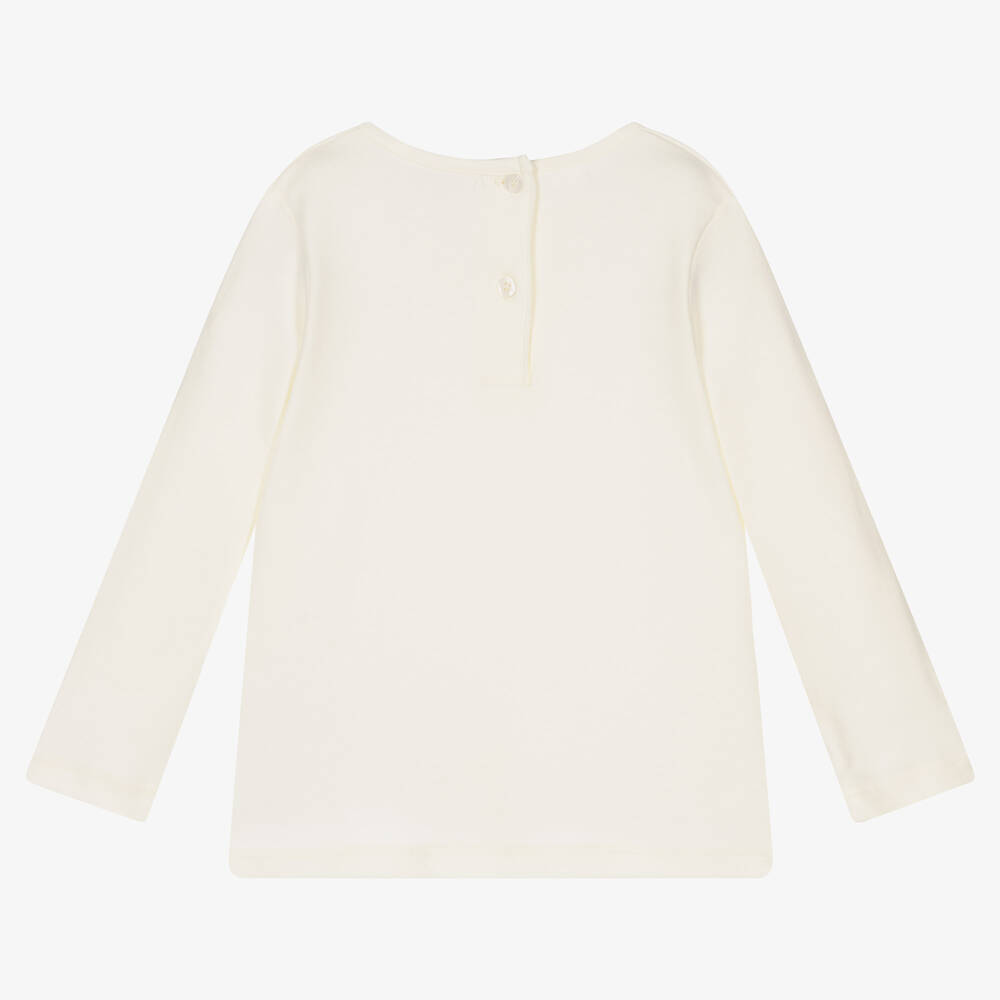 iDO Малыши-Кремовый хлопковый топ для девочек | Childrensalon Outlet