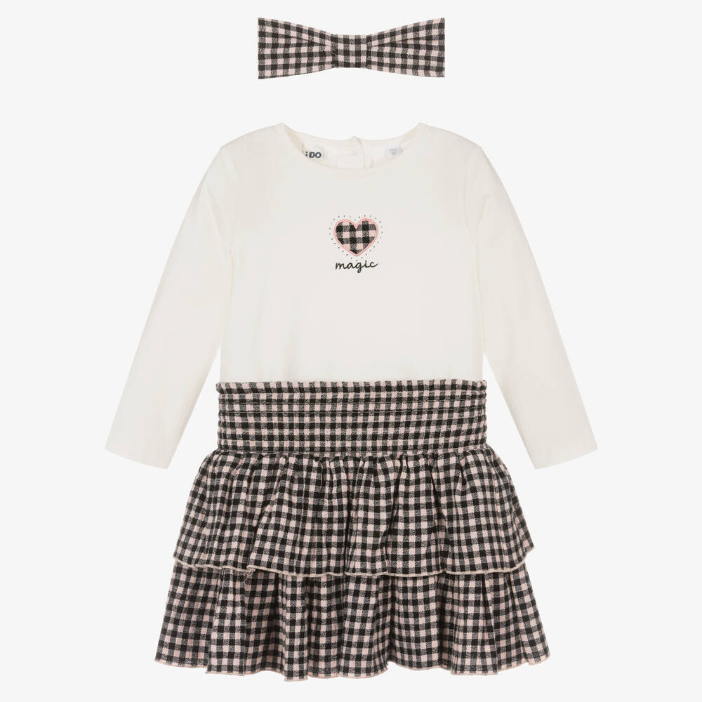 iDO Baby - Girls Ivory Cotton Top & Pink Skirt Set | Childrensalon