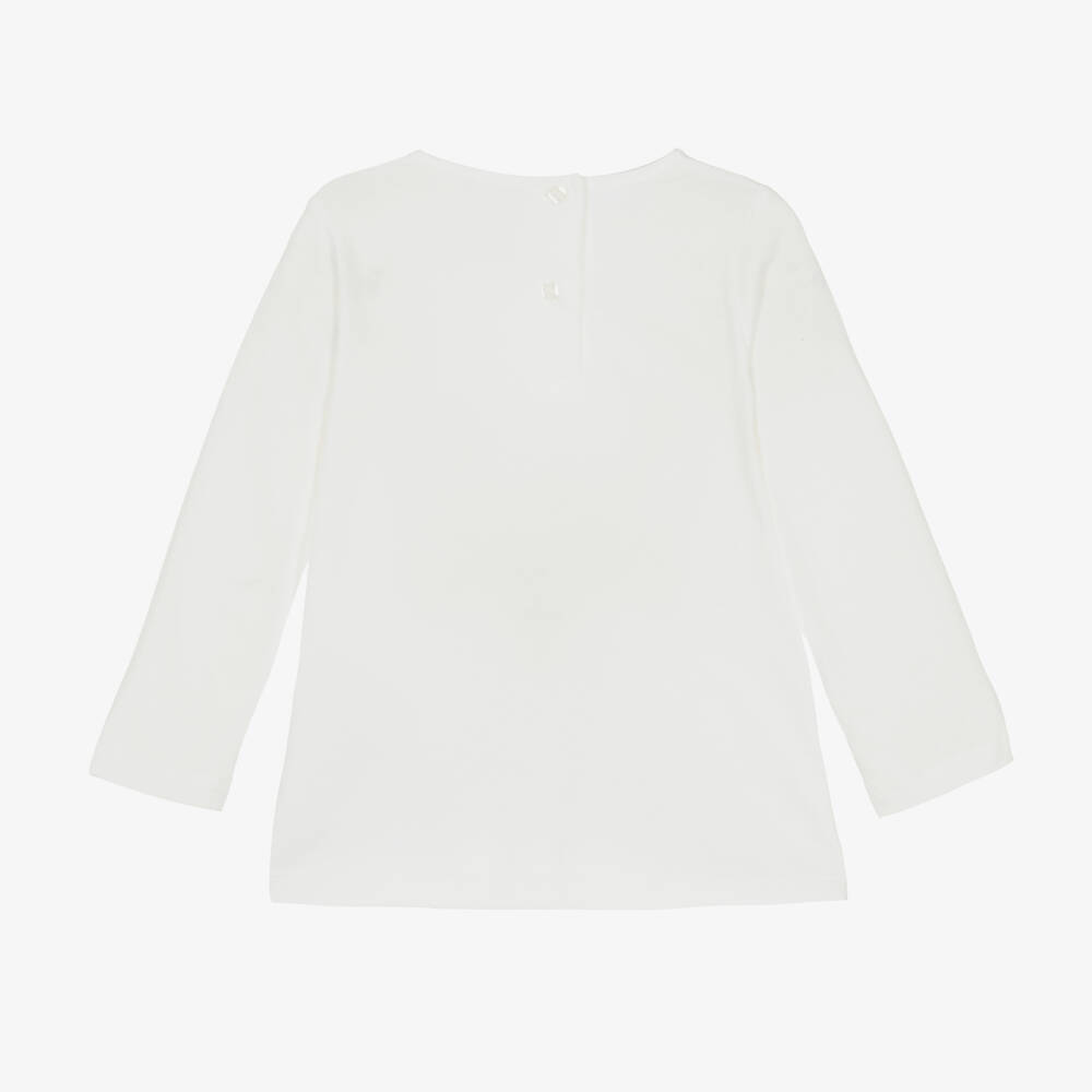 iDO Baby-Girls Ivory Cotton Unicorn Top | Childrensalon Outlet