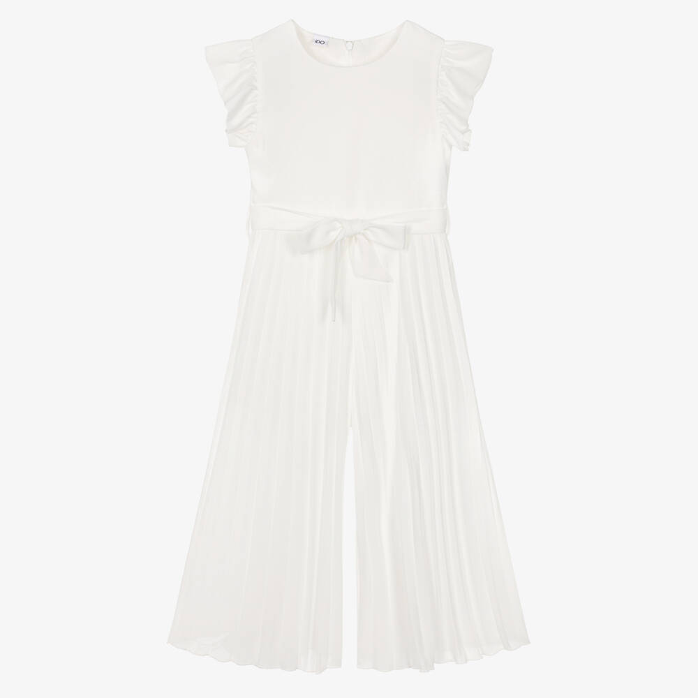 iDO-Girls Ivory Crêpe Chiffon Pleated Jumpsuit | Childrensalon Outlet