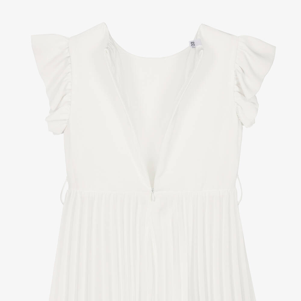 iDO-Girls Ivory Crêpe Chiffon Pleated Jumpsuit | Childrensalon Outlet