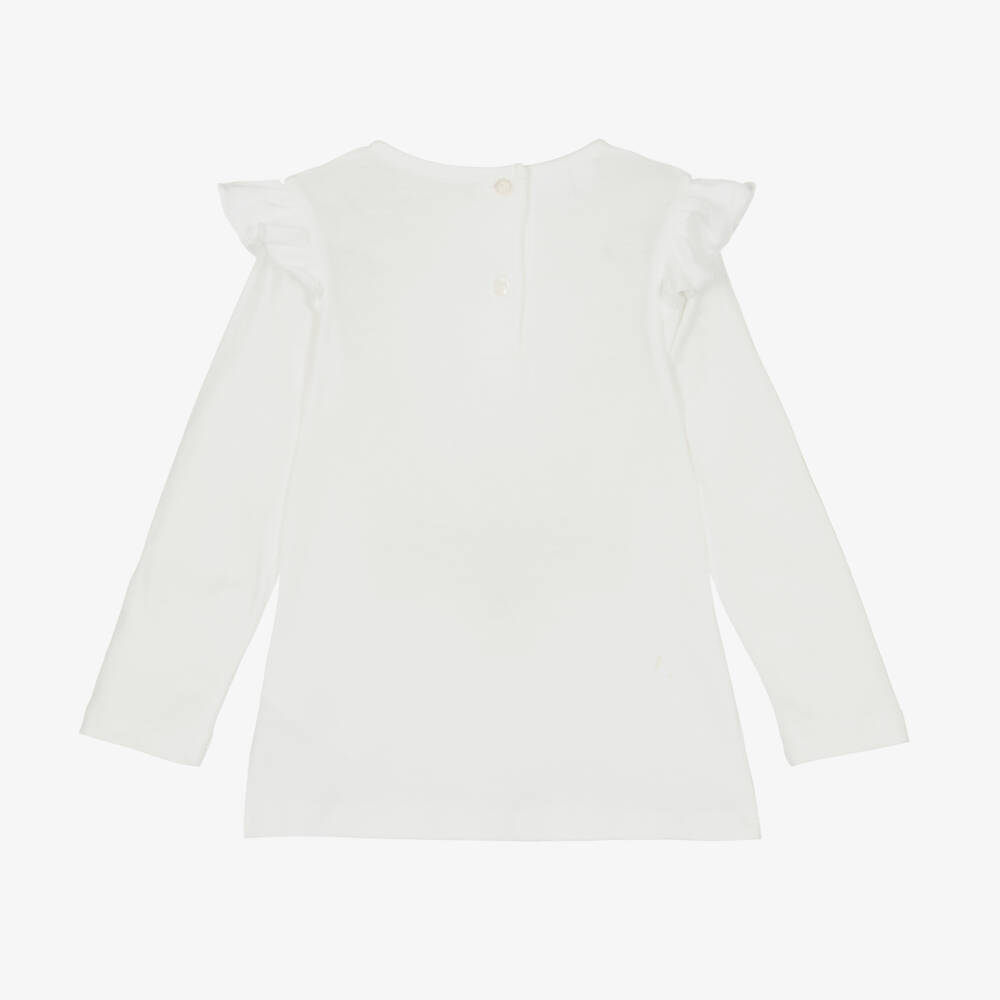 iDO Baby-Girls Ivory Floral Cotton Top | Childrensalon Outlet