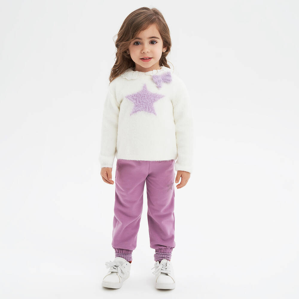 iDO Baby-Girls Ivory Fluffy Knit Sweater | Childrensalon Outlet