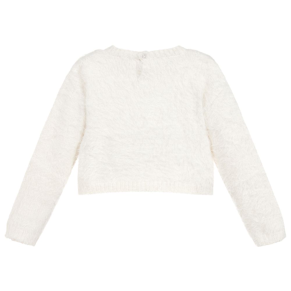 IDO BABY Girls Ivory Fluffy Sweater