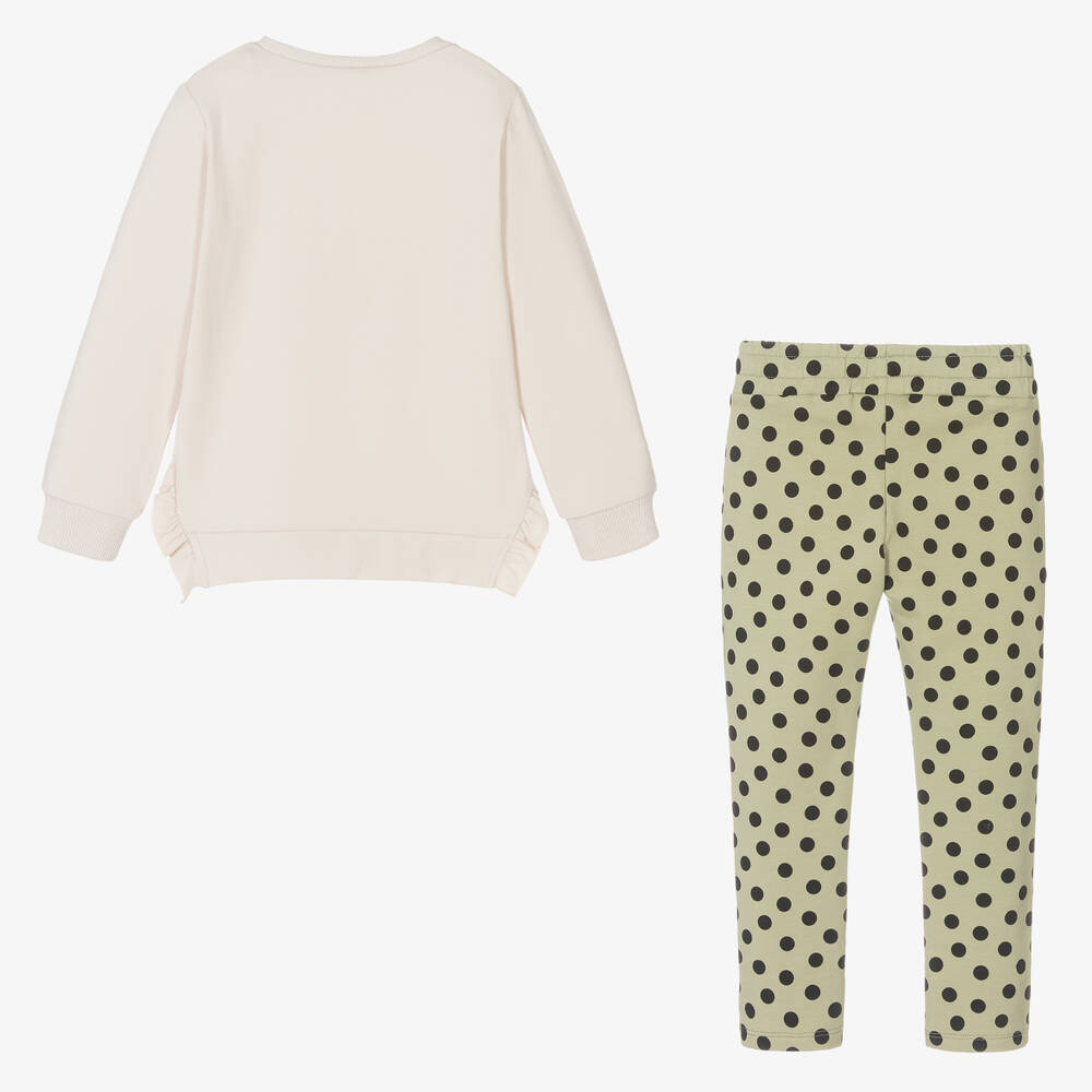 iDO Малыши-Кремовый топ и зеленые брюки для девочек | Childrensalon Outlet