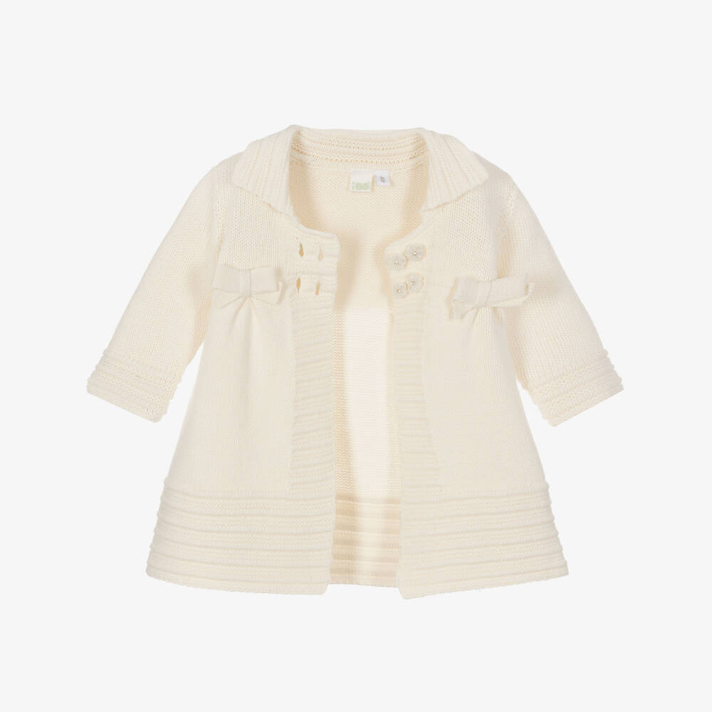 iDO Mini-Girls Ivory Knit Pram Jacket | Childrensalon Outlet