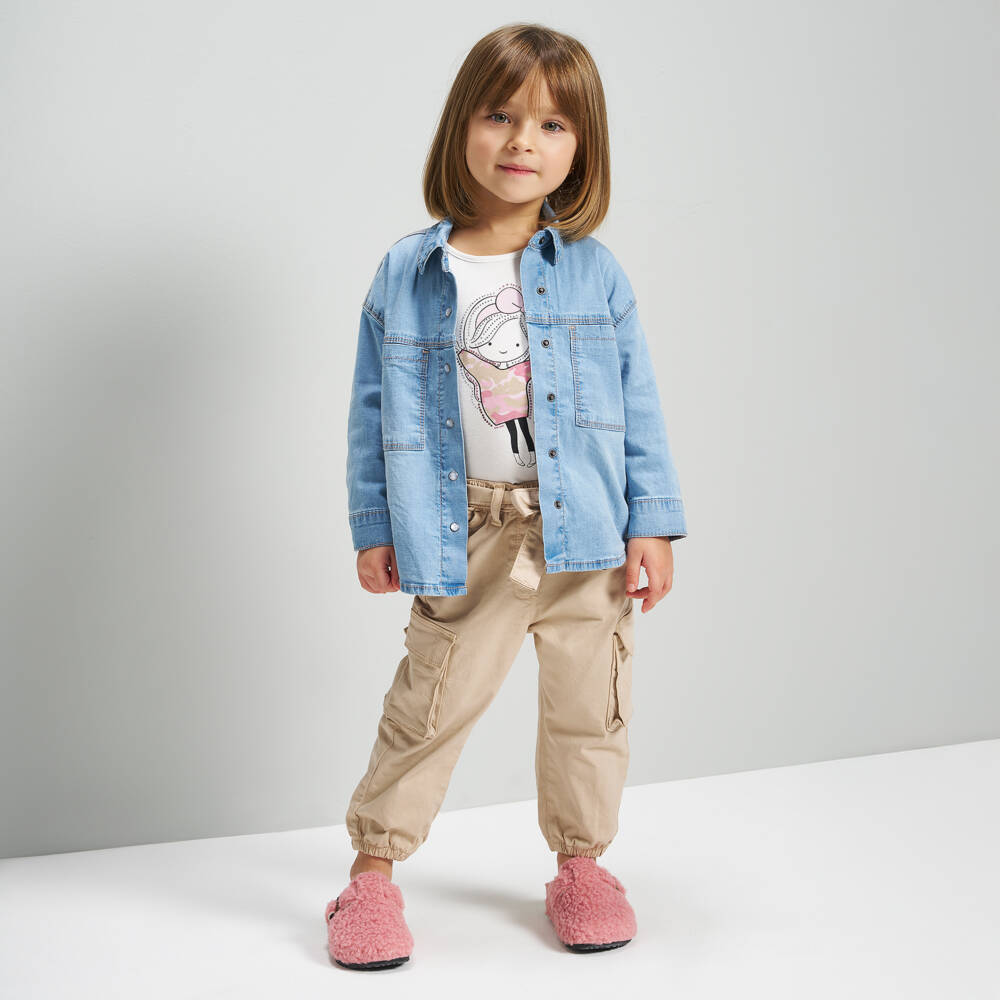 iDO-Girls Ivory Long Sleeve Top | Childrensalon Outlet