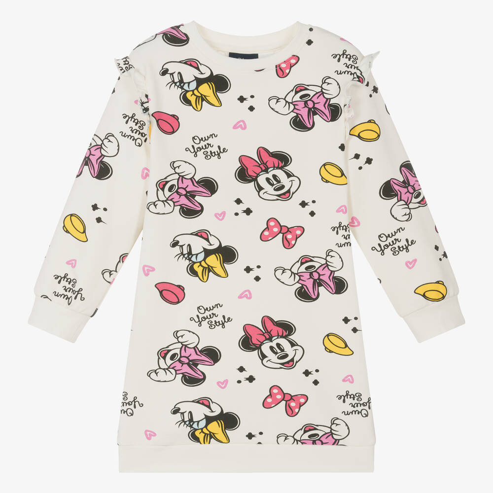 iDO Baby - Girls Ivory Minnie Mouse Sweatshirt Dress | Childrensalon