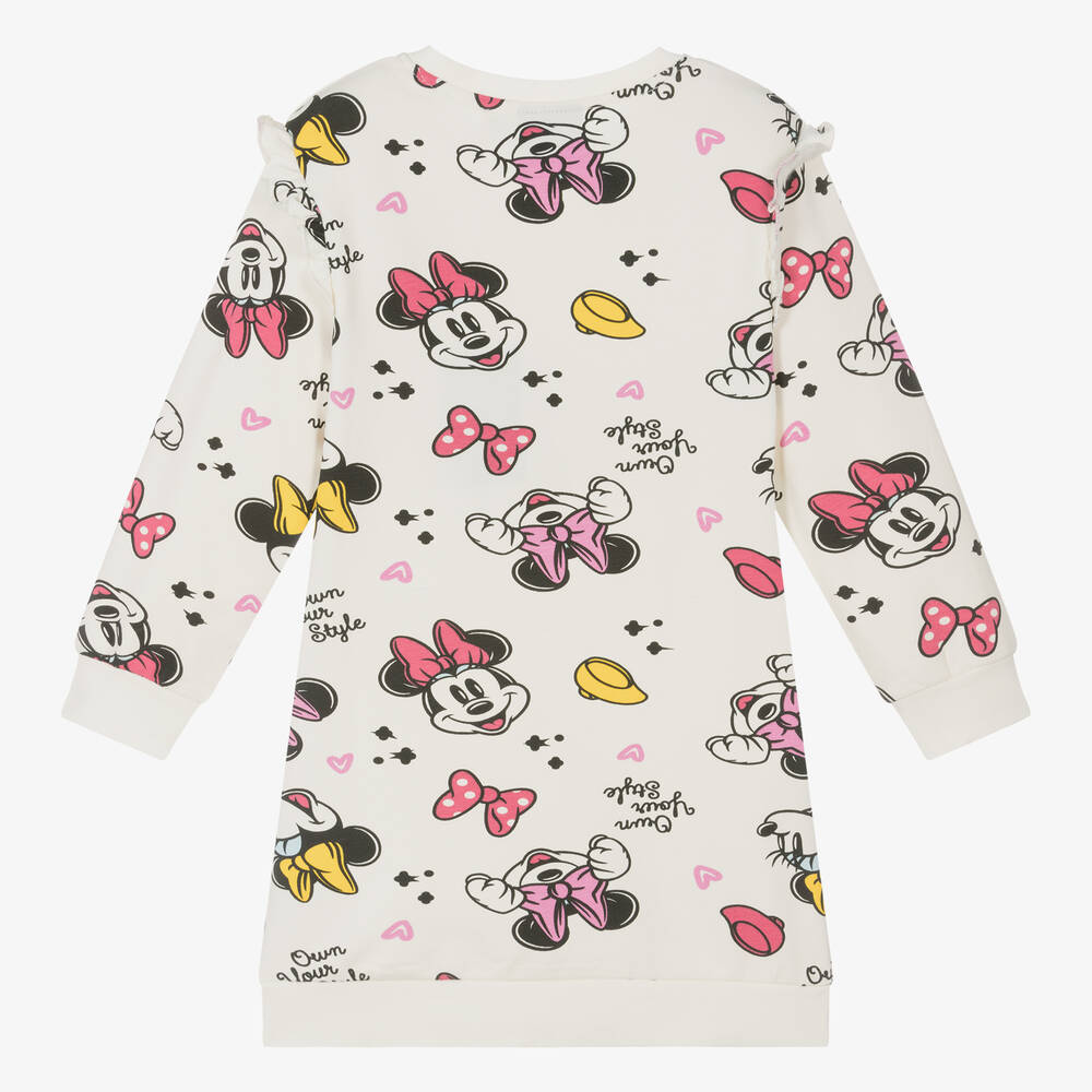 iDO Baby Girls Ivory Minnie Mouse Sweatshirt Dress