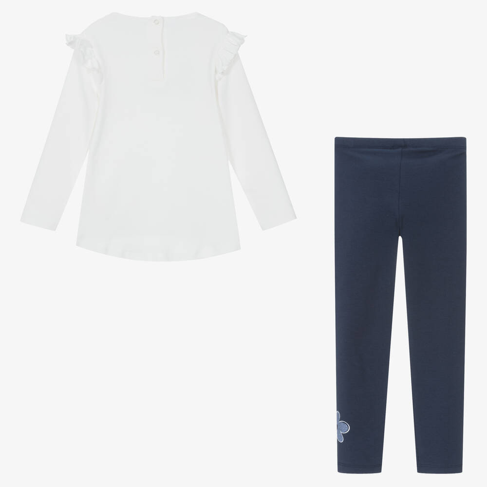 iDO Baby-Girls Ivory & Navy Blue Leggings Set | Childrensalon Outlet