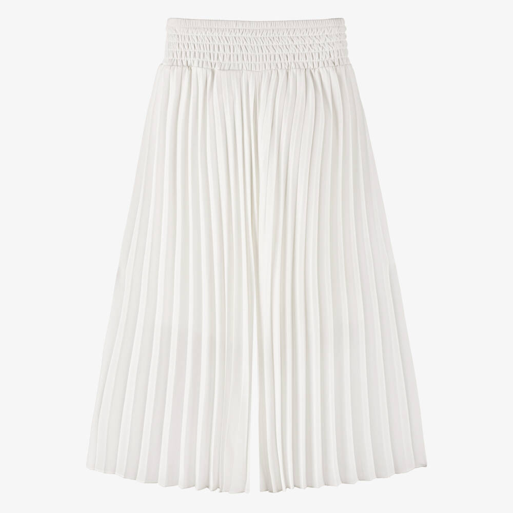 iDO Junior-Girls Ivory Plissé Chiffon Trousers | Childrensalon Outlet