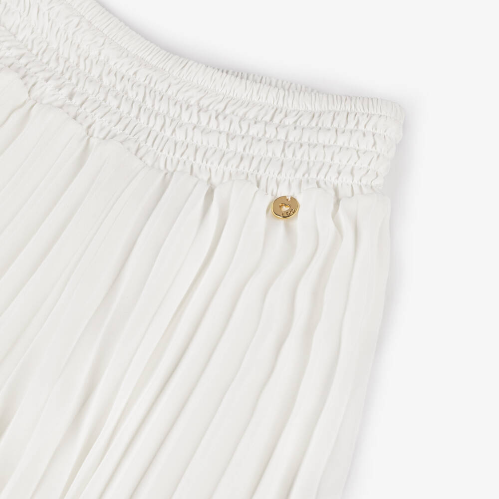 iDO Junior-Girls Ivory Plissé Chiffon Trousers | Childrensalon Outlet