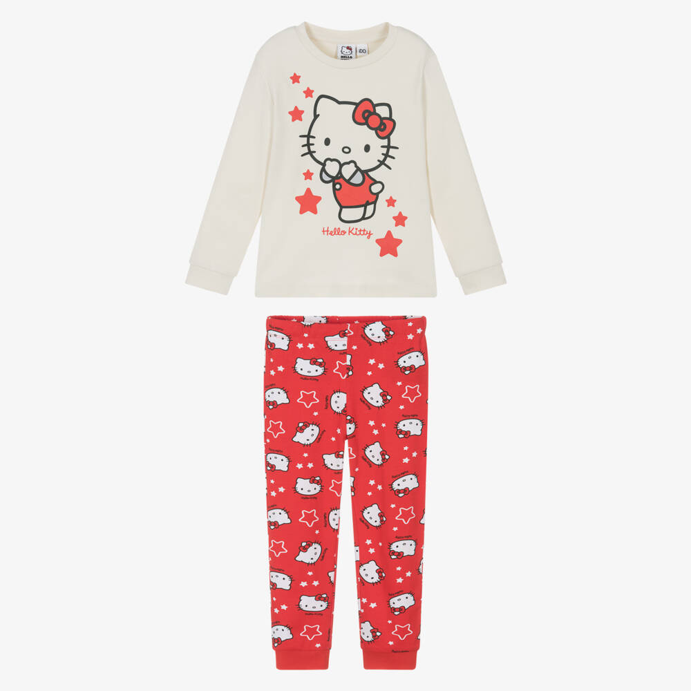 iDO-Girls Ivory & Red Cotton Hello Kitty Pyjamas | Childrensalon Outlet
