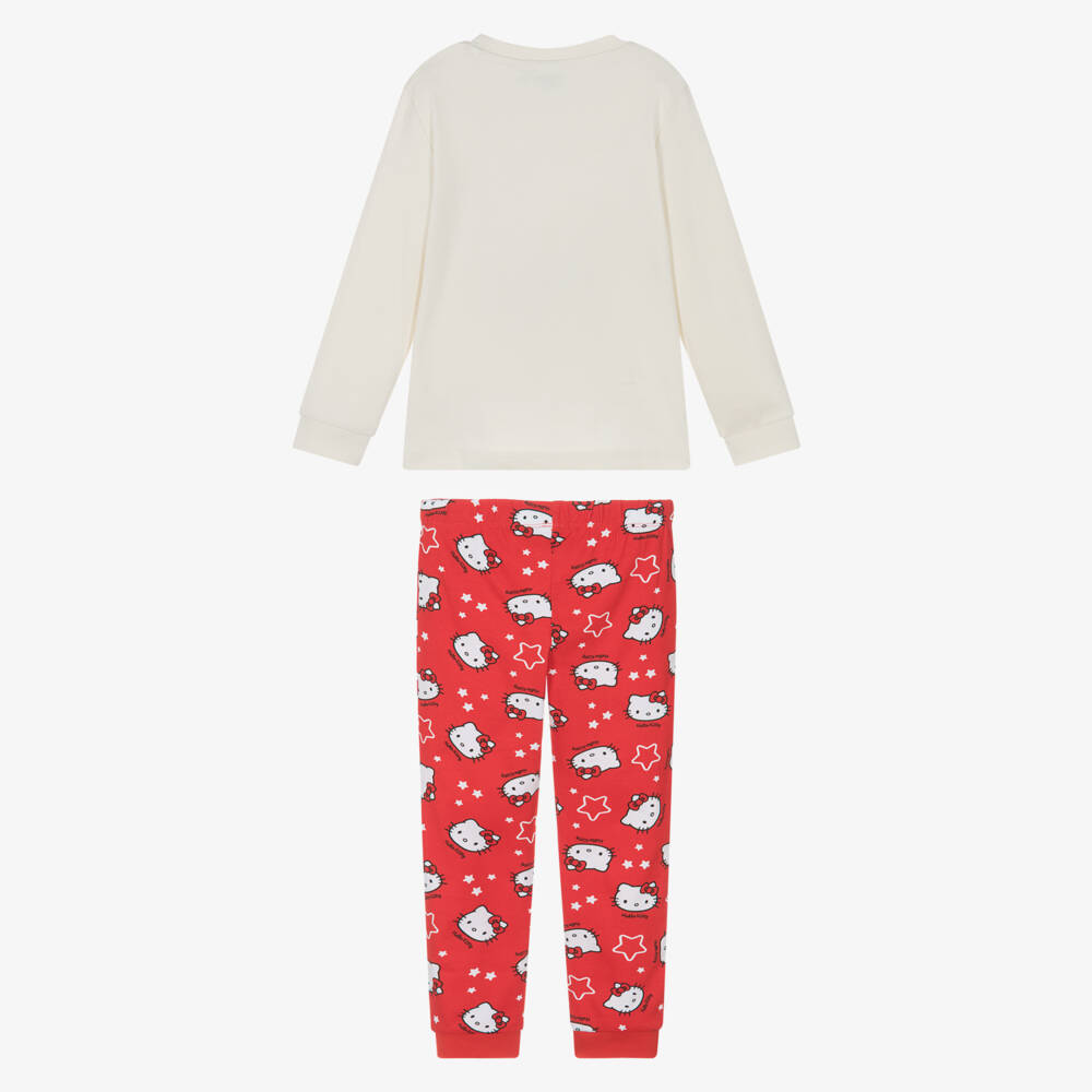 iDO-Girls Ivory & Red Cotton Hello Kitty Pyjamas | Childrensalon Outlet