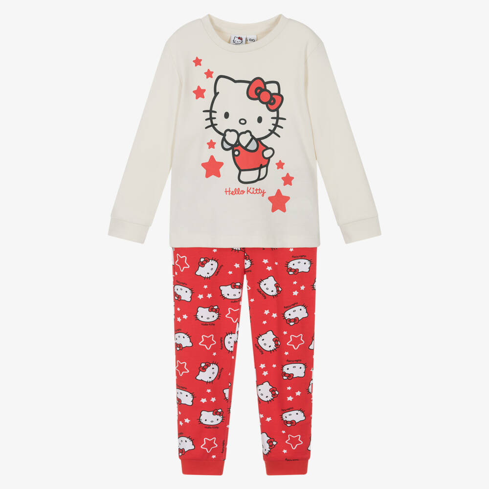 iDO-Girls Ivory & Red Cotton Hello Kitty Pyjamas | Childrensalon Outlet