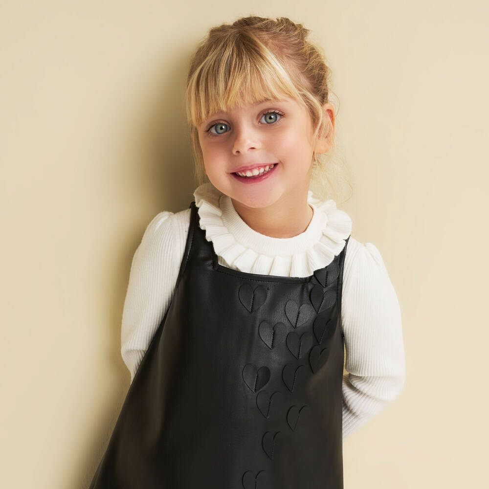 iDO-Girls Ivory Rib Knit Sweater with Ruffle | Childrensalon Outlet