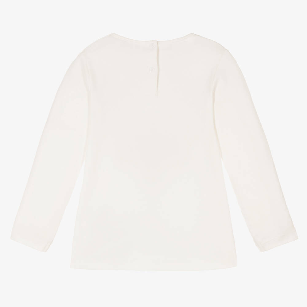 iDO Baby-Girls Ivory Sequin Cat Top | Childrensalon Outlet