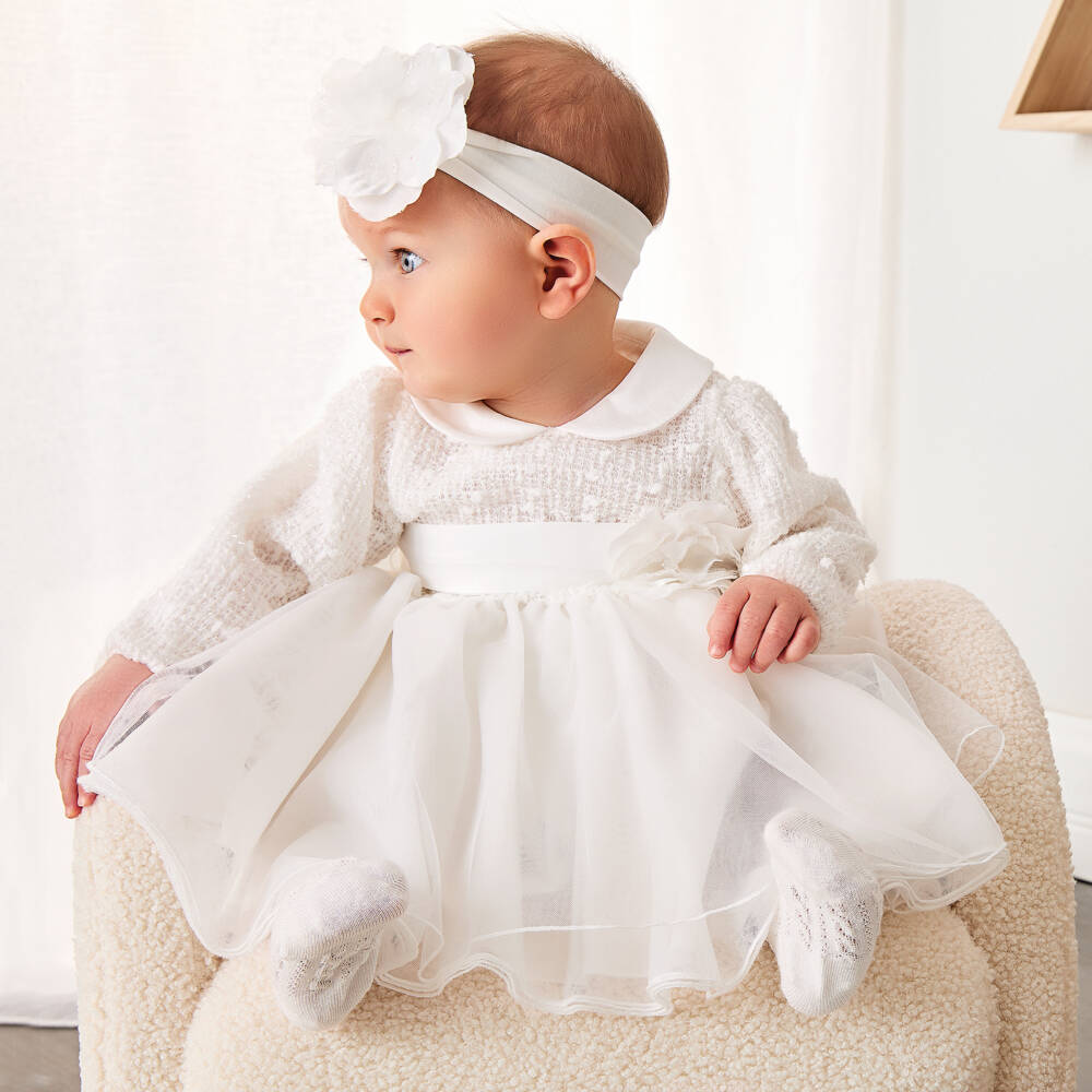 iDO Mini-Girls Ivory Tulle Blossom Gown | Childrensalon Outlet