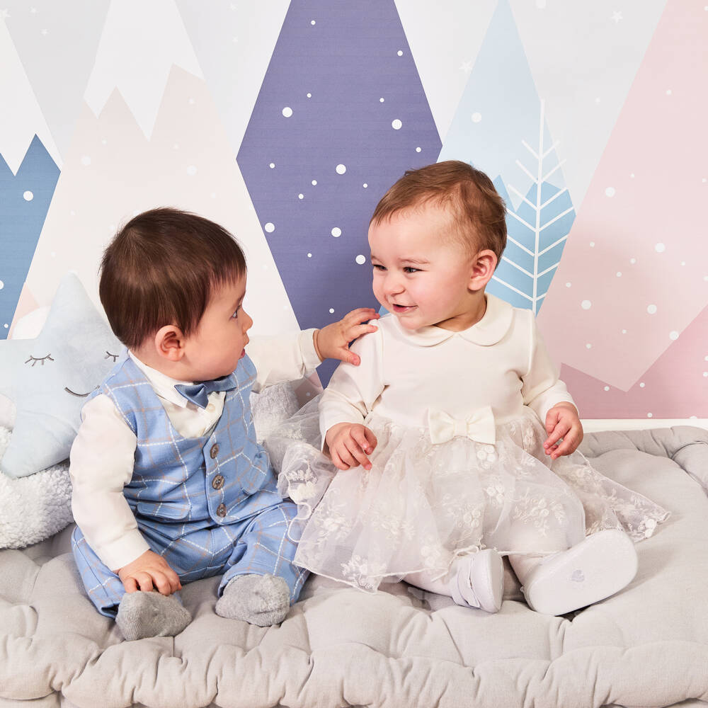 iDO-Girls Ivory Tulle Frock | Childrensalon Outlet