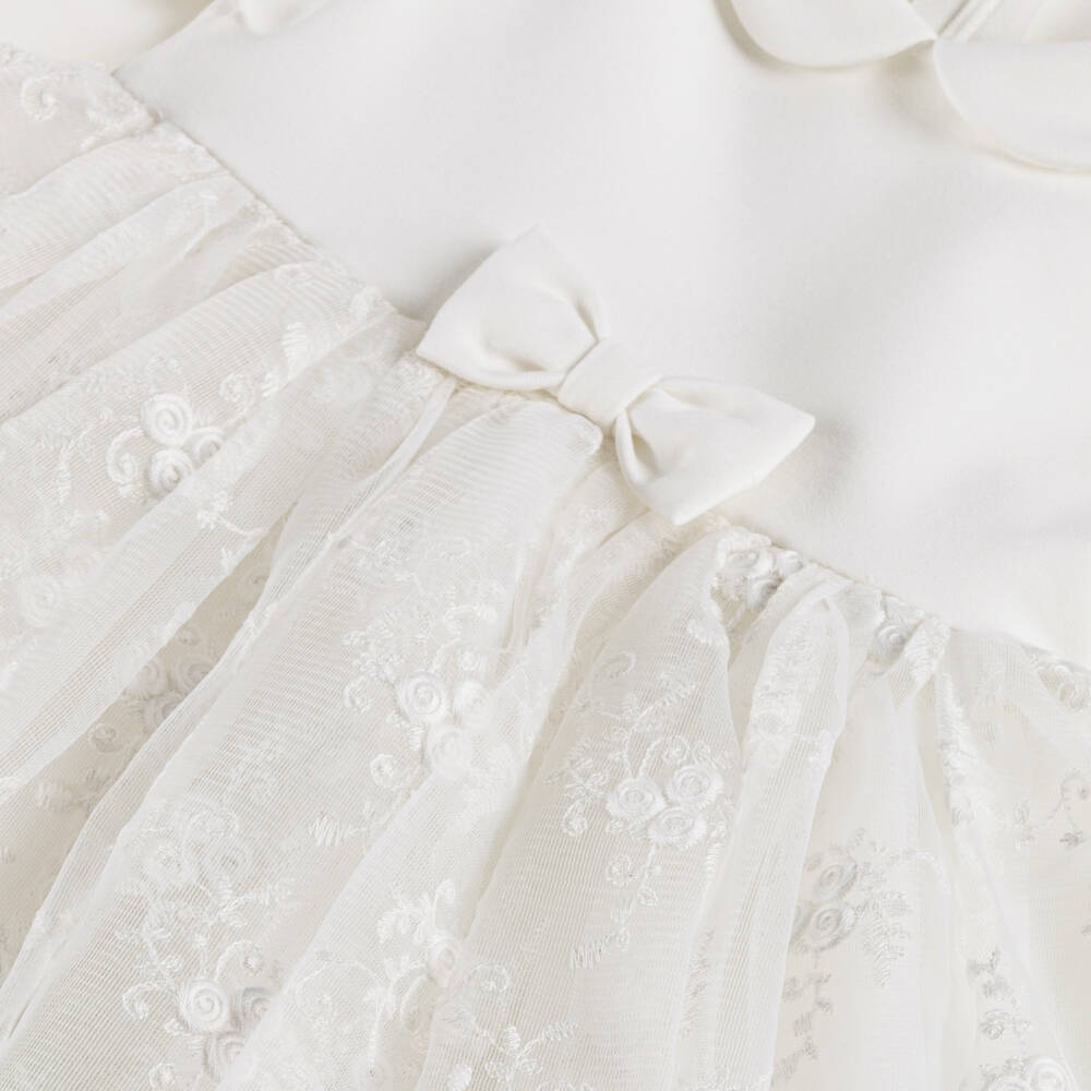 iDO-Girls Ivory Tulle Frock | Childrensalon Outlet