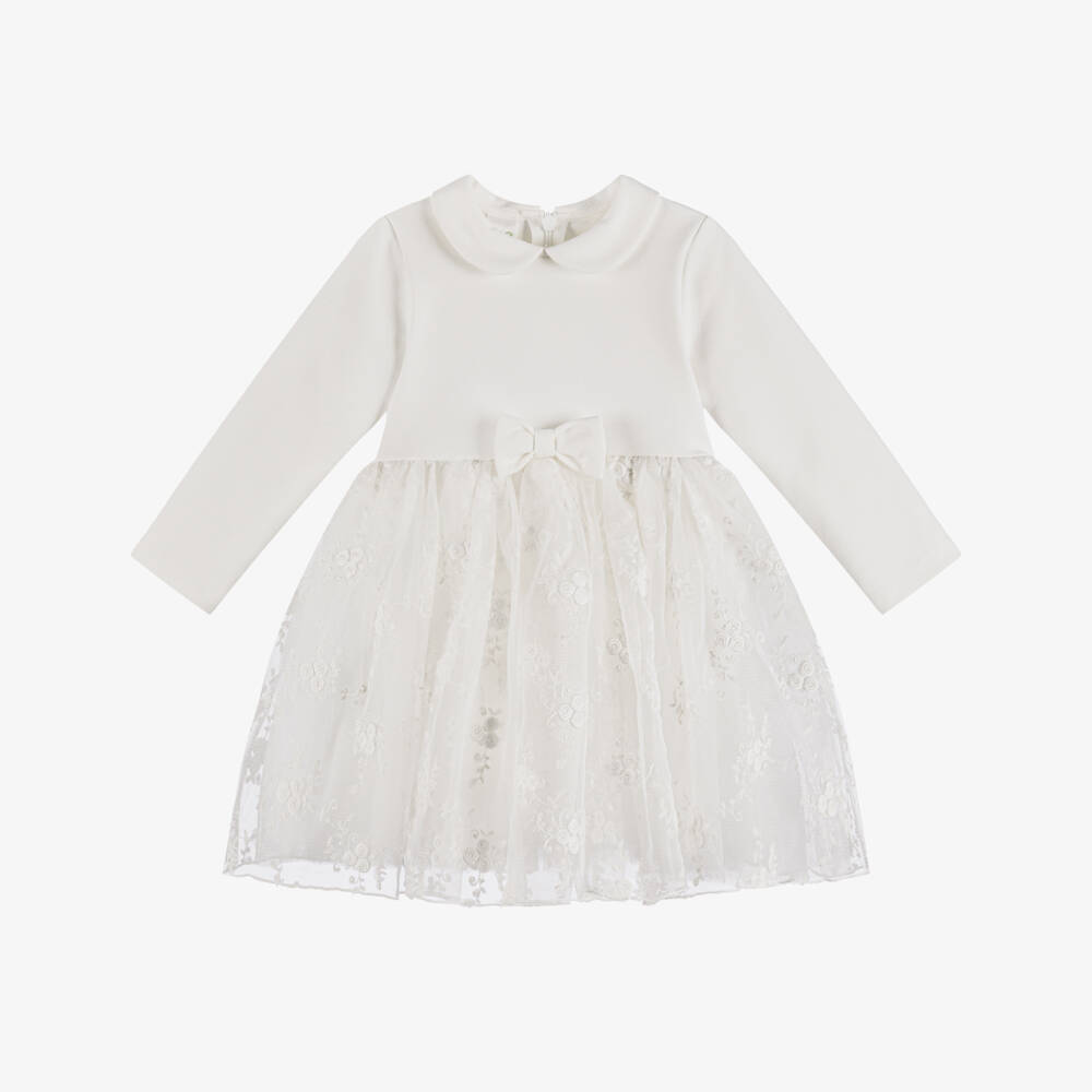 iDO-Girls Ivory Tulle Frock | Childrensalon Outlet