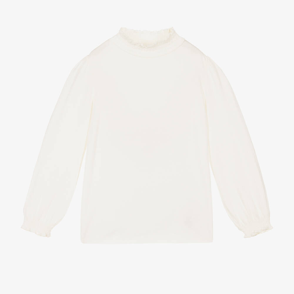 iDO Junior-Girls Ivory Viscose Top | Childrensalon Outlet