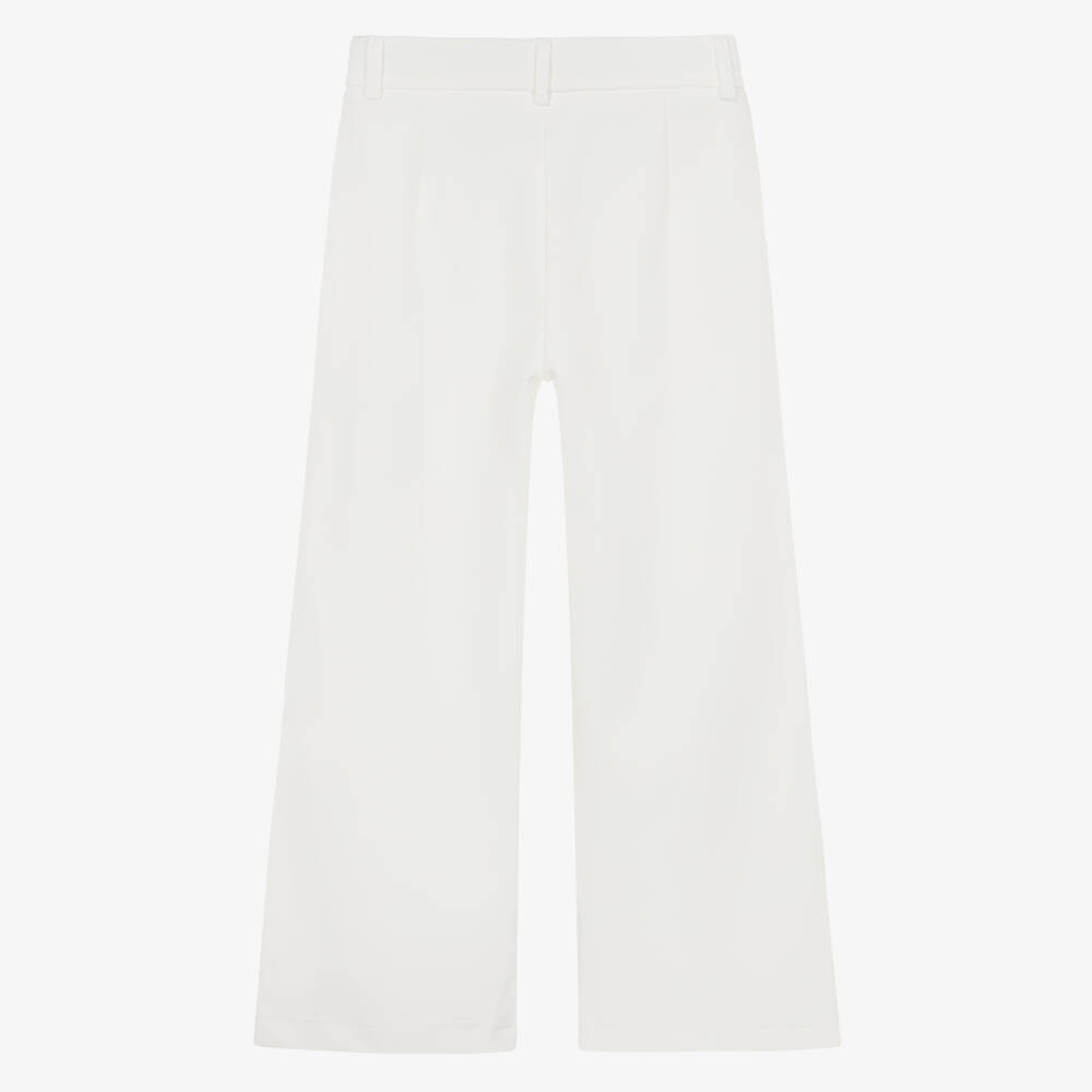 iDO-Girls Ivory Wide Leg Pleated Trousers | Childrensalon Outlet