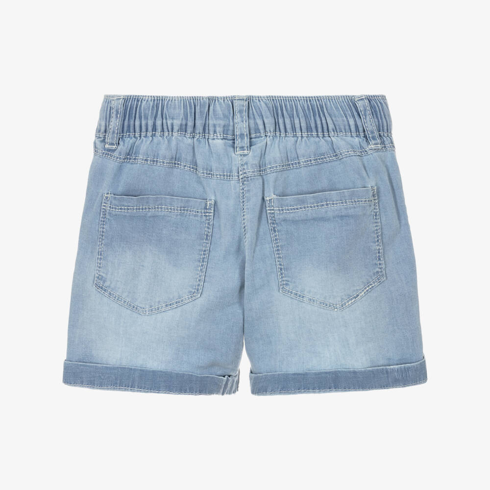 iDO-Girls Light Blue Chambray Shorts with Turn-Ups | Childrensalon Outlet