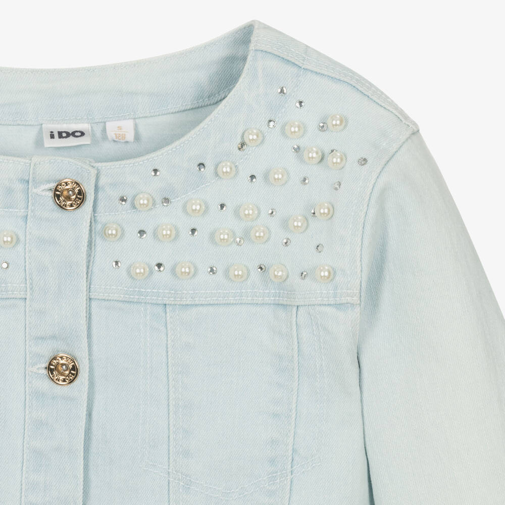 Light blue denim jacket girls clearance