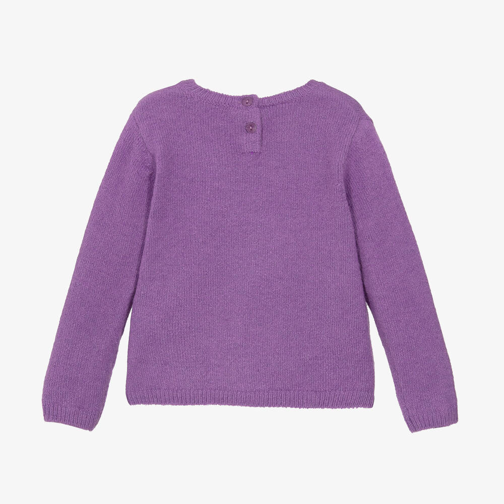 iDO Малыши-Girls Lilac Heart Knit Jumper | Childrensalon Outlet