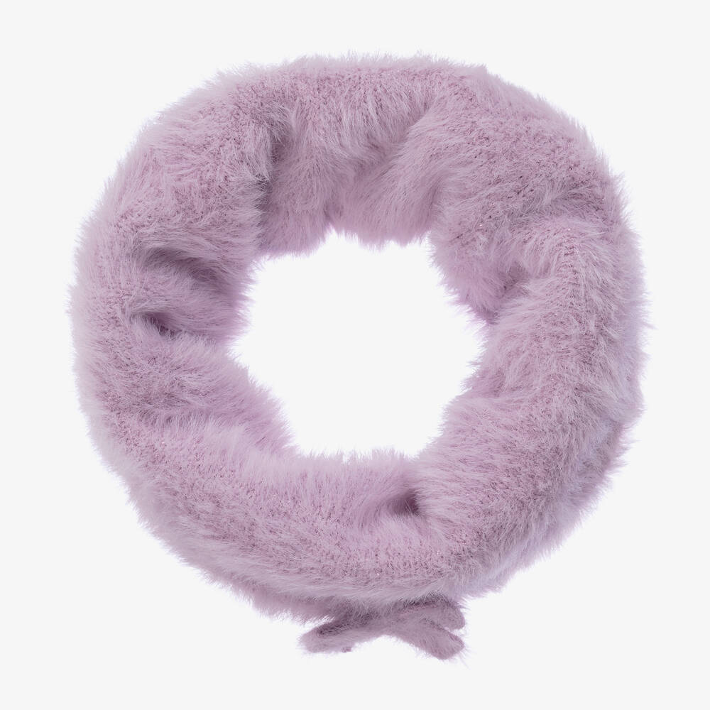 iDO Baby - Girls Lilac Purple Fluffy Knitted Snood | Childrensalon