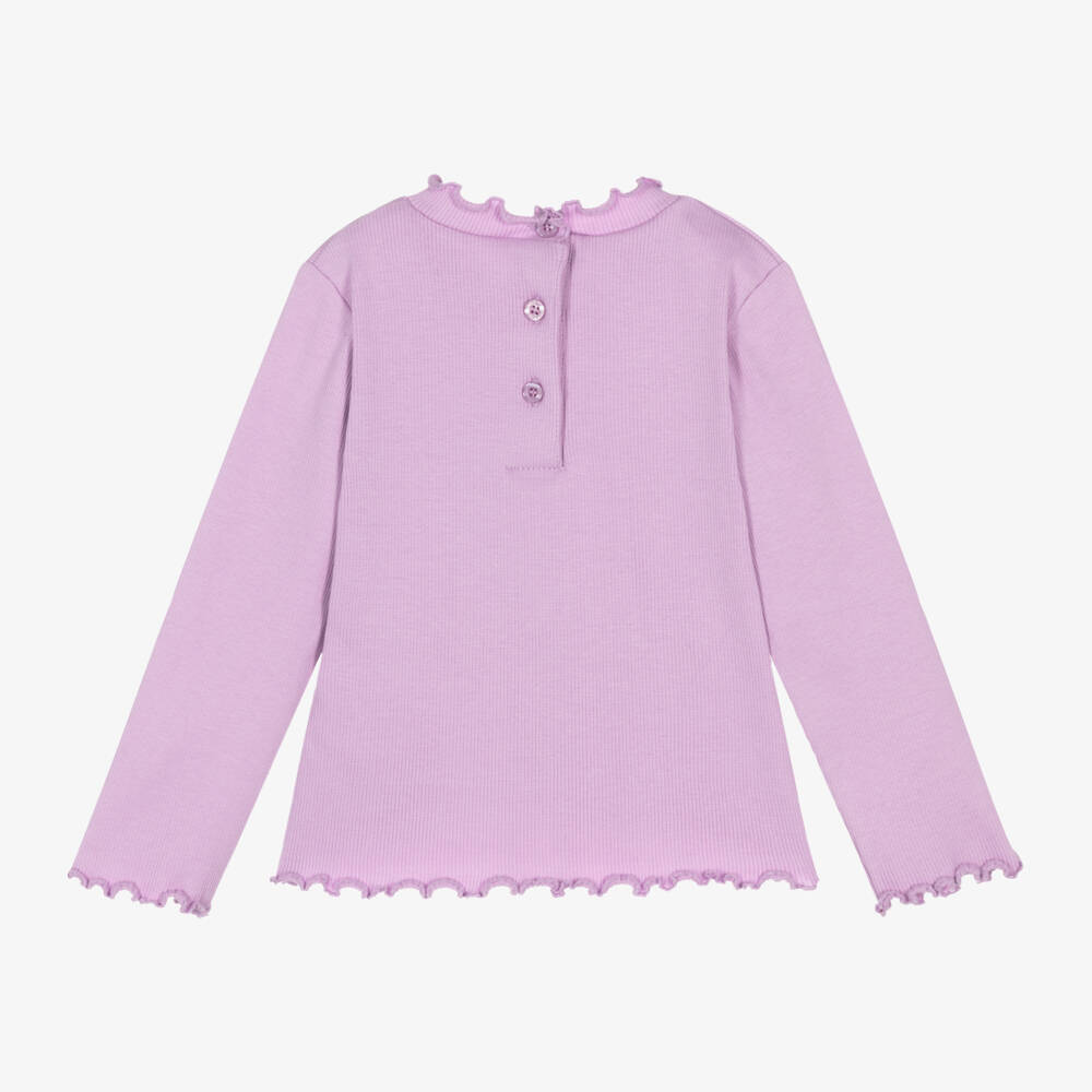 iDO Baby-Girls Lilac Ribbed Cotton Top | Childrensalon Outlet