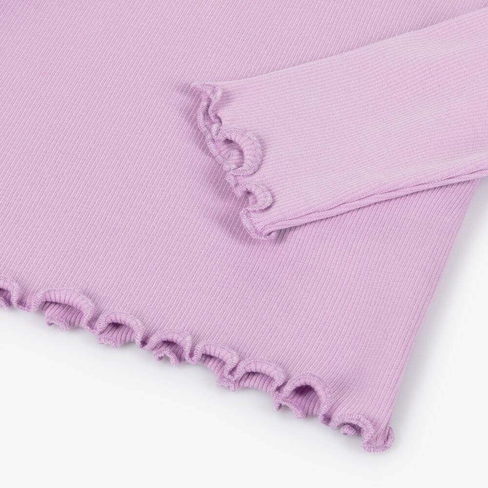 iDO Baby-Girls Lilac Ribbed Cotton Top | Childrensalon Outlet