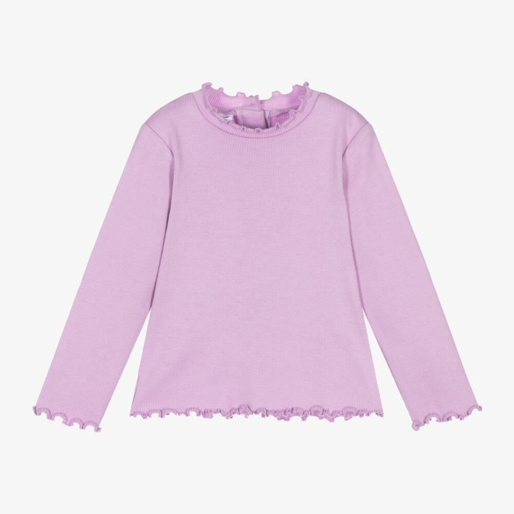 iDO Baby-Girls Lilac Ribbed Cotton Top | Childrensalon Outlet