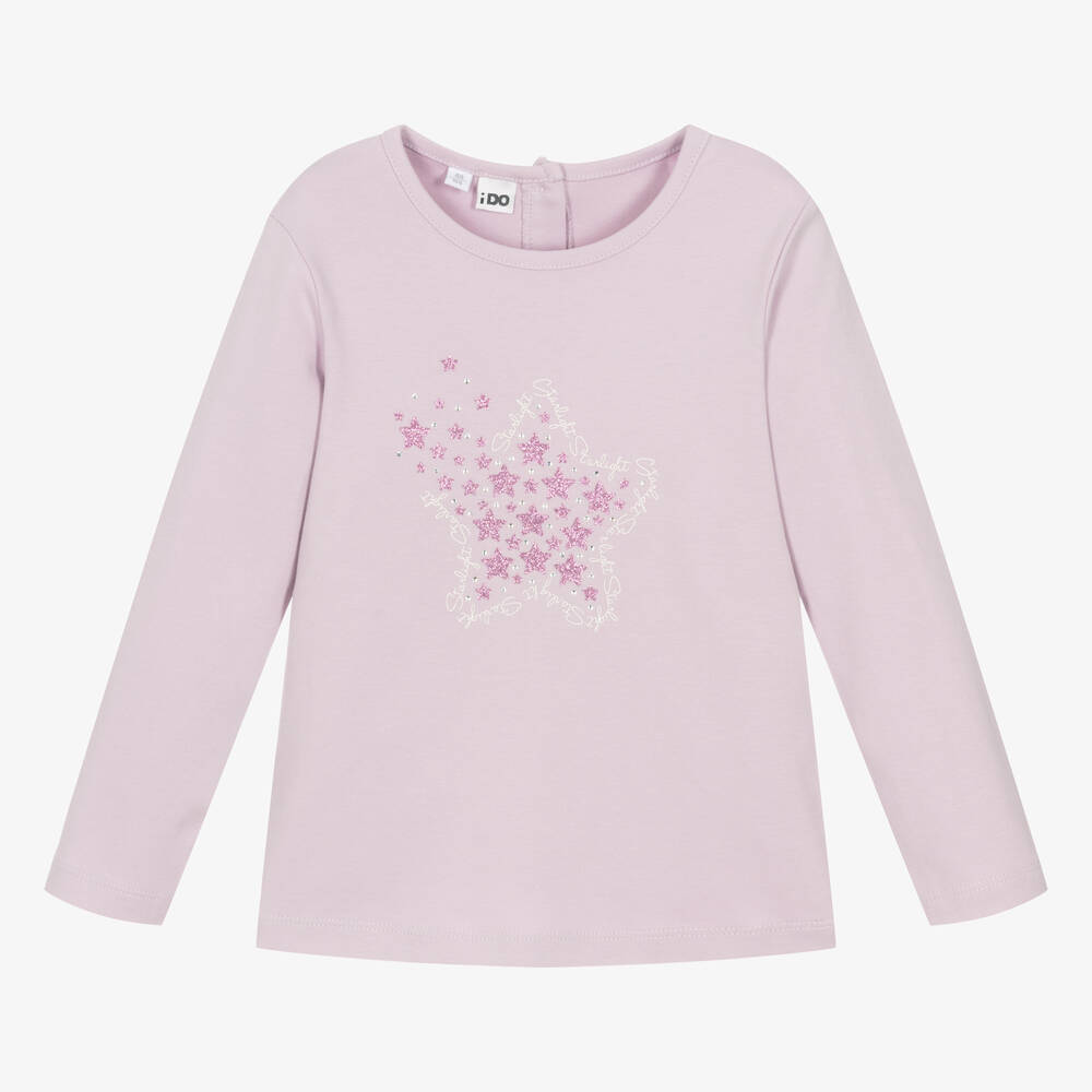 iDO Baby - Girls Lilac Shooting Star Cotton Top | Childrensalon