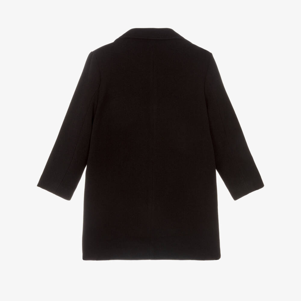 iDO-Girls Long Black Double Breasted Coat | Childrensalon Outlet