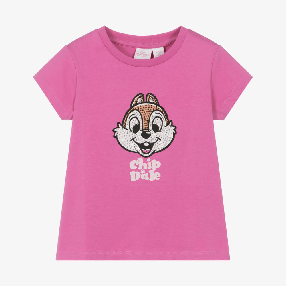 iDO Baby-تي شيرت لامع بلون أرجواني للبنات مع شخصيات تشيب وديل | Childrensalon Outlet