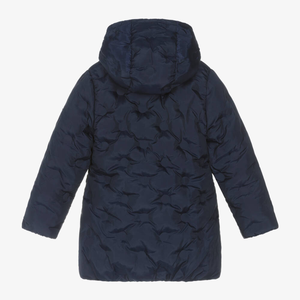 iDO Малыши-Синее пальто с капюшоном для девочек | Childrensalon Outlet