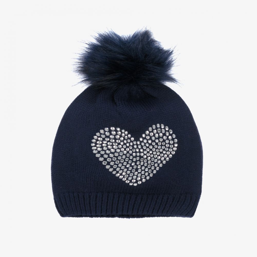 iDO Baby - Girls Navy Blue Cotton Hat | Childrensalon