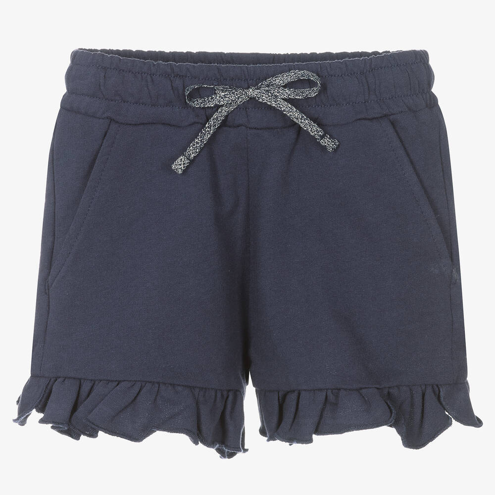 iDO Baby - Girls Navy Blue Cotton Shorts | Childrensalon