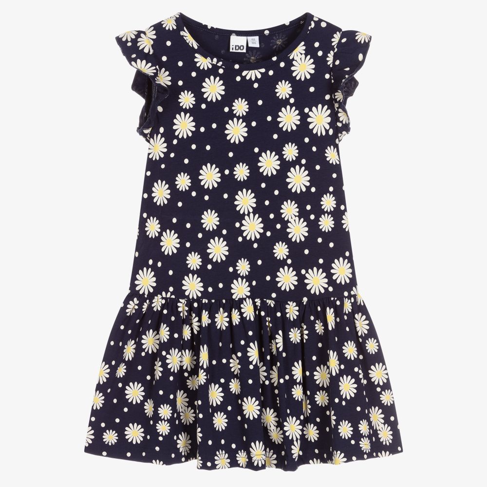 iDO Baby - Girls Navy Blue Flower Dress | Childrensalon