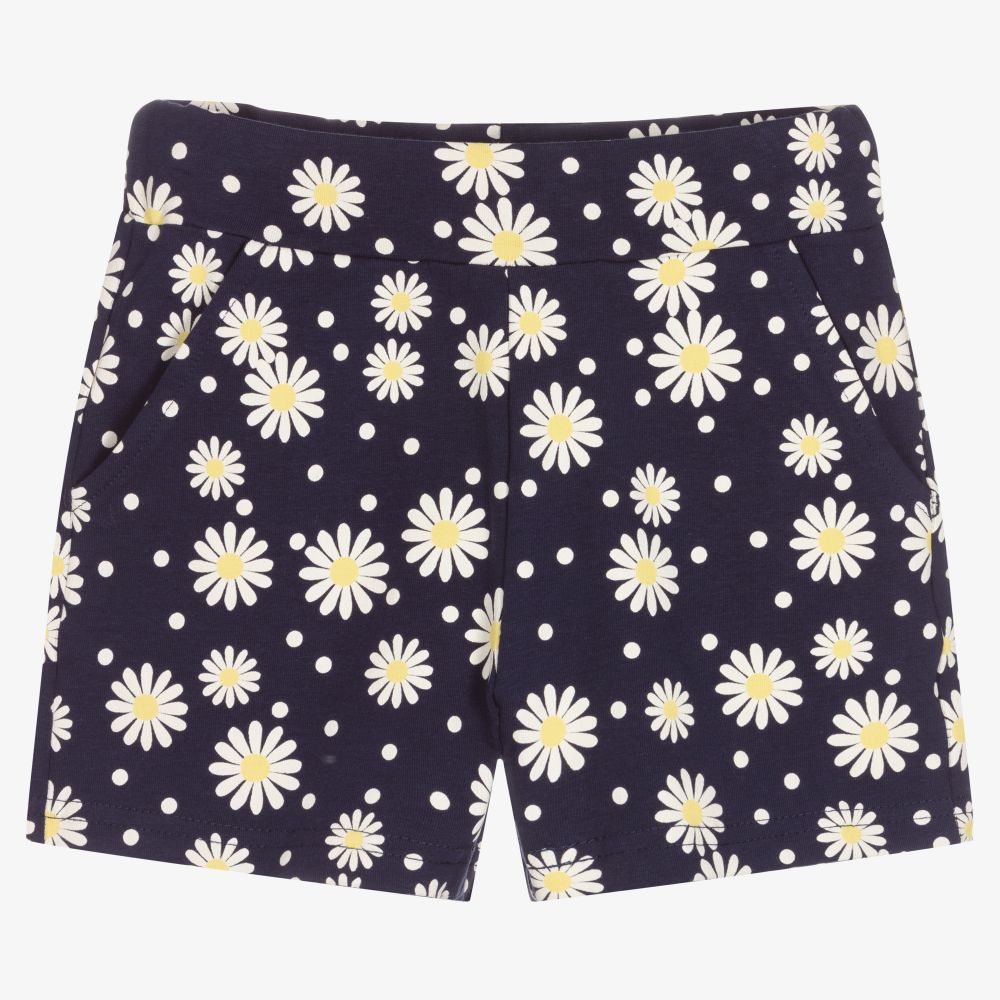 iDO Baby - Girls Navy Blue Flower Shorts | Childrensalon