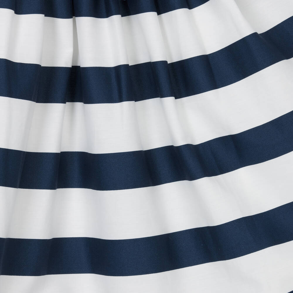 iDO Baby-فستان مزيج قطن مقلم لون كحلي وأبيض | Childrensalon Outlet