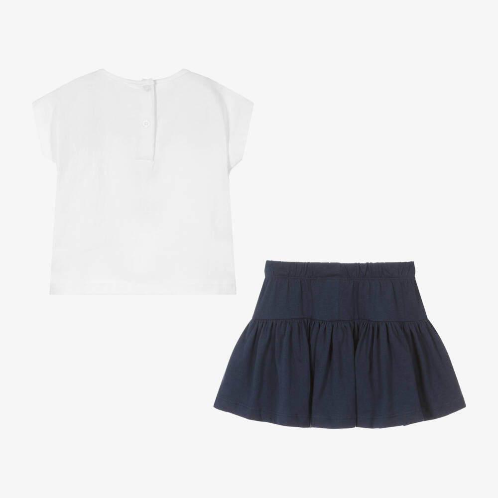 iDO Baby-Girls Navy & White Butterfly Skort Set | Childrensalon Outlet