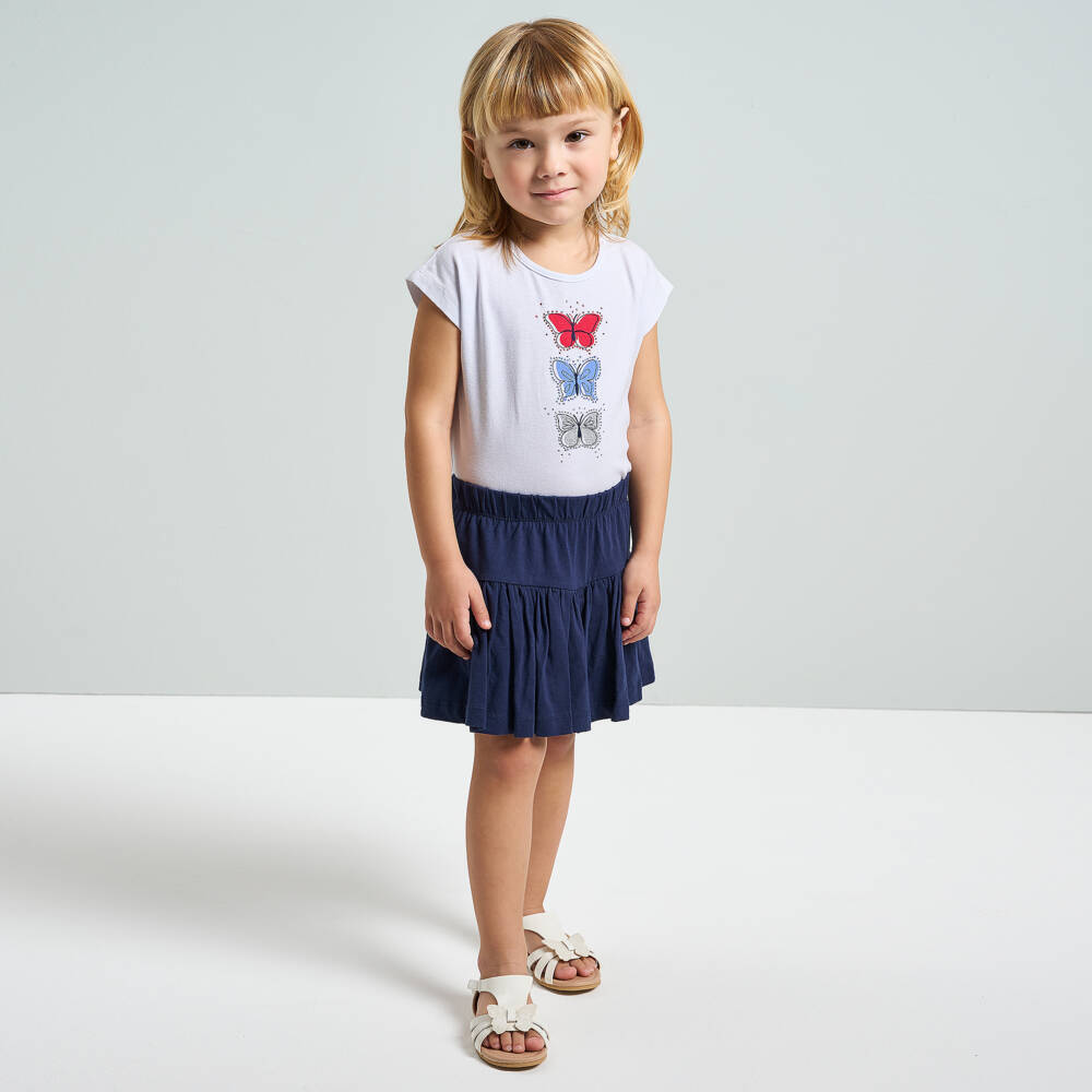 iDO Baby-Girls Navy & White Butterfly Skort Set | Childrensalon Outlet